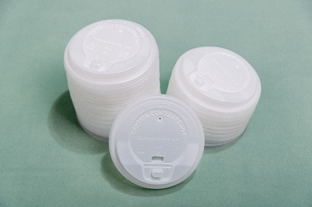 ฝาถ้วยสีธรรมชาติ Flip-Top มาตรฐาน CPLA 80 มม